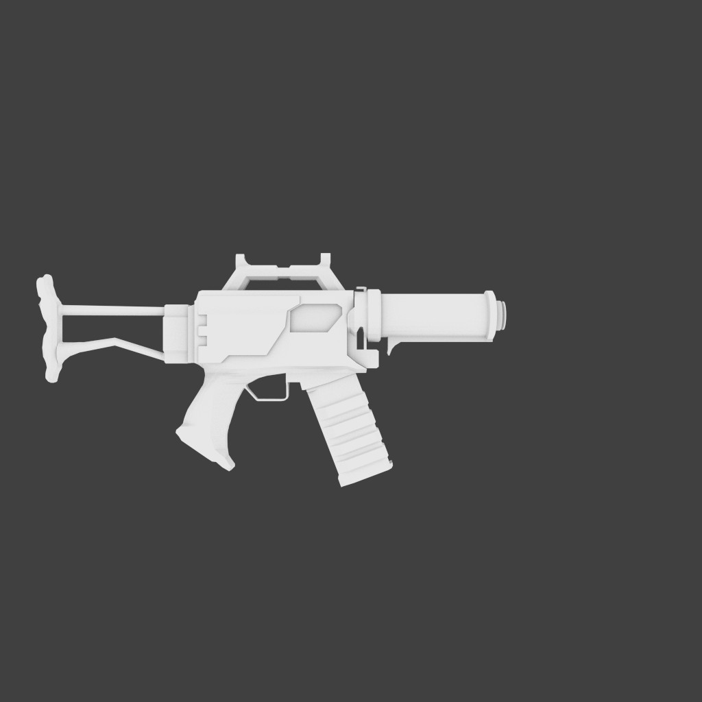 Sci-fi Untextured Weapon Kit (With multiple attachments)  preview image 3